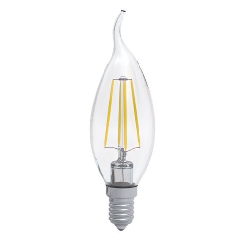 Светодиодная лед лампа(LED) свеча на ветру ELECTRUM С37  4W  E14 3000 GL LC- 4F Rf