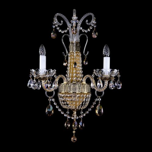 Светильник настенный(бра) хрустальный Art Glass Nadine II brass antique 8003 CE