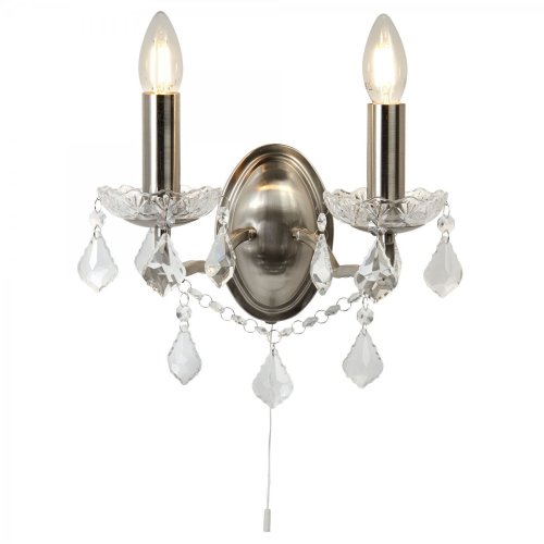 Світильник настінний(бра) кришталевий Searchlight 8732-2SS Paris