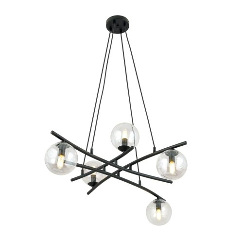 Люстра подвес EMIBIG Essa 5 Black/Transparent 1202/5