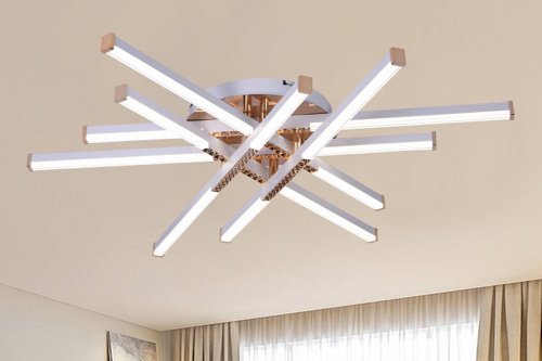 Люстра светодиодная Sirius 9111 WT+GD 110W LED с пультом+диммер