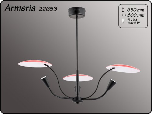 Люстра современная ALFA Armeria Black Red 22653