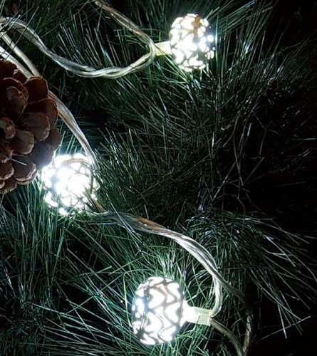 Гірлянда внутрішня світлодіодна Delux Metal Ball 20LED (білий/проз) IP20