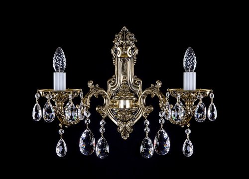 Светильник настенный(бра) Art Glass CR 0011/02/20 brass antique WL Crystal Exclusive