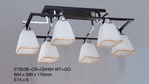 Люстра припотолочная TINKO 27353B-CR+QH/6H WT+GO
