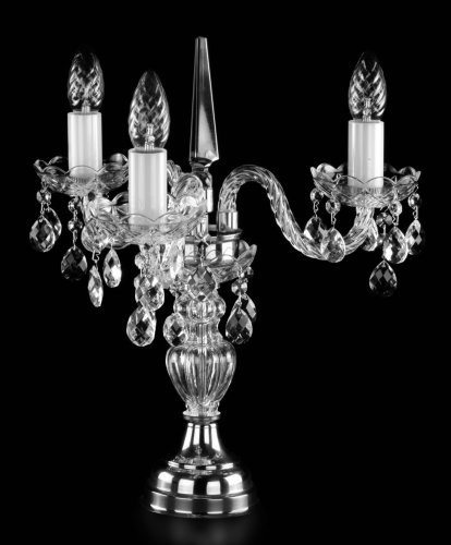 Настільна лампа кришталева Art Glass Marketa III. nickel vachtle TL Classic