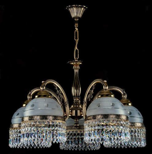 Люстра хрустальная Art Glass Cassandra V brass antique Crystal Exclusive