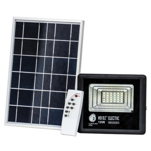 Прожектор светодиодный с солнечной панелью Horoz Electric TIGER-10