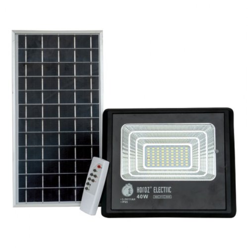 Прожектор светодиодный с солнечной панелью Horoz Electric TIGER-40