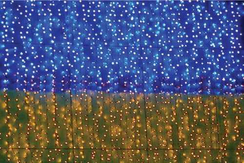 Гирлянда внутренняя светодиодная Delux Curtain UA 288LED 0,9x0,6m (синий+желтый/проз)