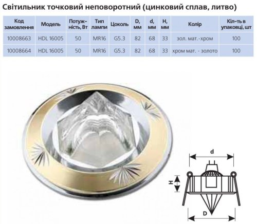 Крапковий світильник Delux HDL 16005 MR16