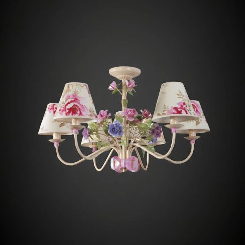 Люстра флористика с абажурами 5098
