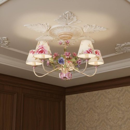 Люстра флористика с абажурами 5098
