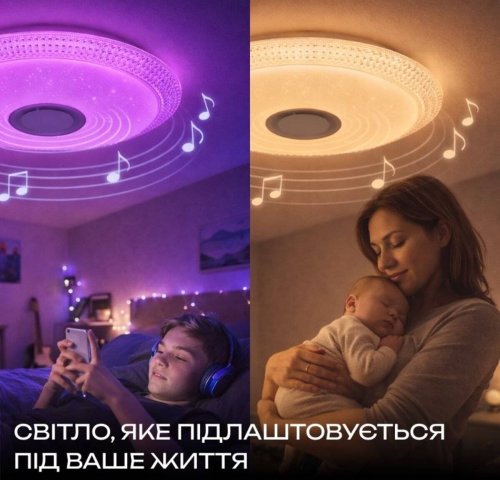 Люстра світлодіодна Sirius 004875 WT 53W LED Phone APP+Bluetooth+RGB