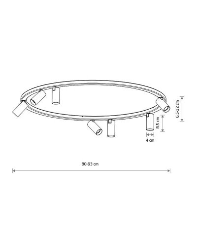 11944 Світильник стельовий Nowodvorski FOURTY ROUND VII BLACK PL
