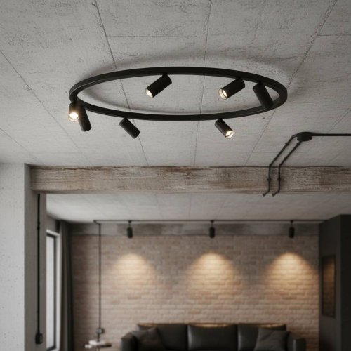 11944 Світильник стельовий Nowodvorski FOURTY ROUND VII BLACK PL