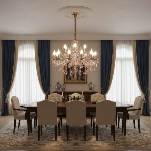 Люстра кришталева Sirius SТ 7761/12+6P GD+ВК