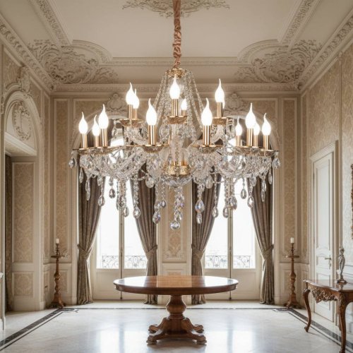 Люстра кришталева Sirius SТ 7761/12+6P GD+ВК