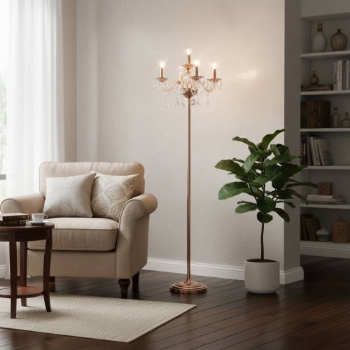 Торшер кришталевий Sirius SТ 7761/4+1Т GD+ВК