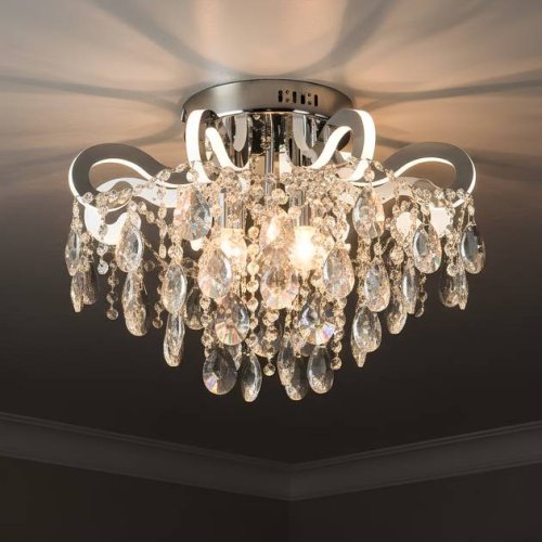 Люстра кришталева стельова Sirius ST 4261/3+8Н CR LED з пультом