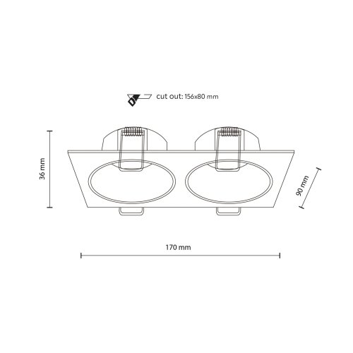 Точечный светильник TK Lighting PRISMA DUO BLACK 10579 ІР65