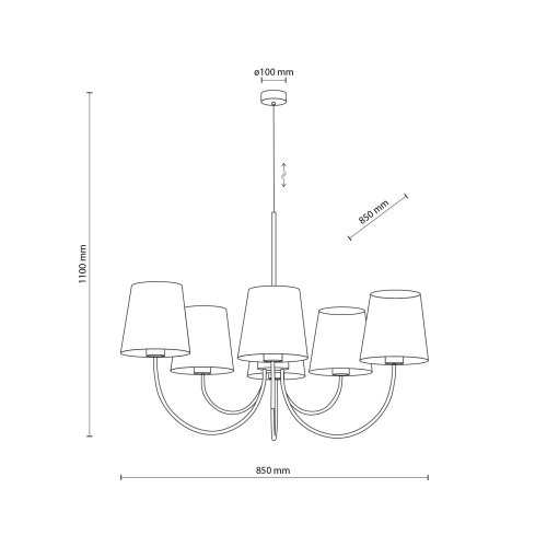 Люстра с абажурами TK Lighting CANDI SABIA 11072