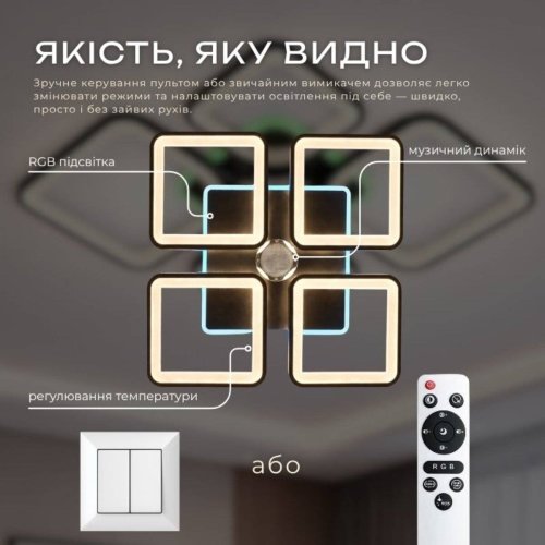 Люстра світлодіодна Sirius S8621 WT 84W LED Phone APP+Bluetooth+RGB