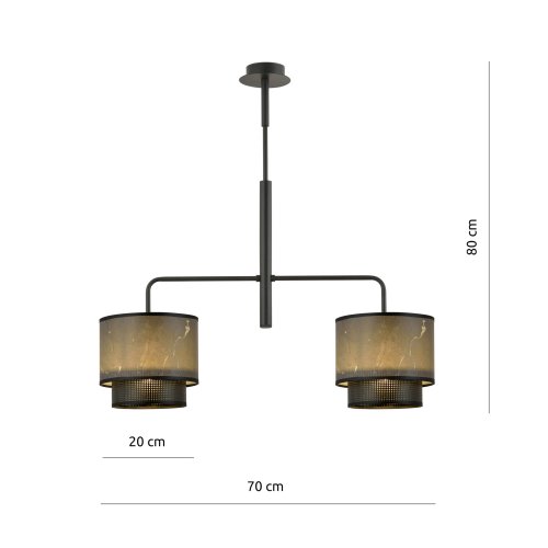 Люстра с абажурами EMIBIG Arigato 2 Marbel Black 1191/2 