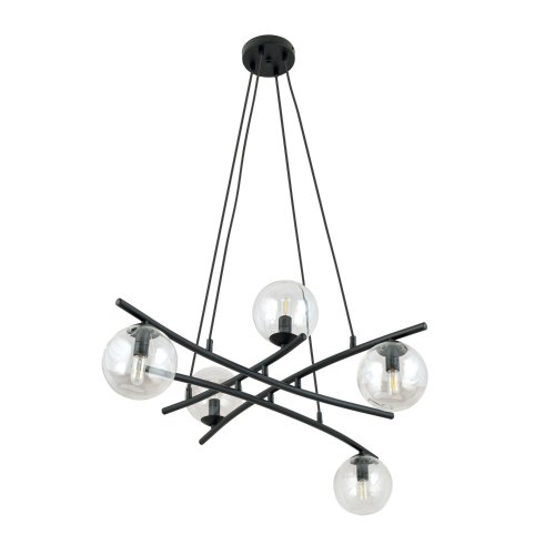 Люстра подвес EMIBIG Essa 5 Black/Transparent 1202/5
