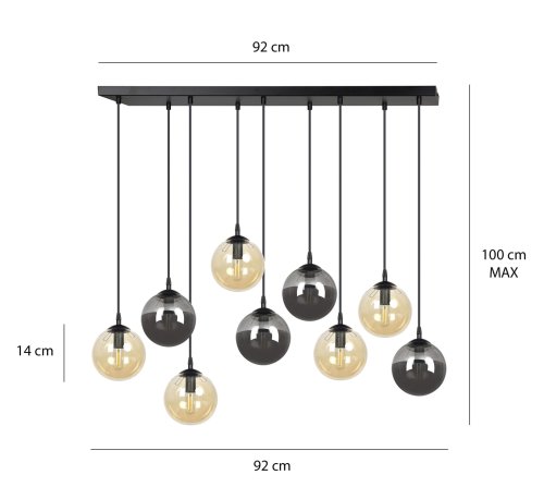 Люстра подвес EMIBIG Cosmo 9 Mix 714/9M1