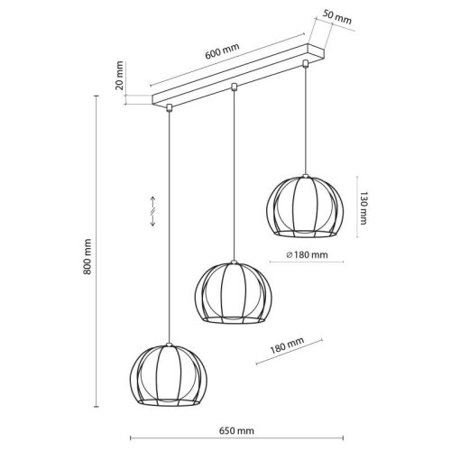 Люстра подвес TK Lighting BENIAMIN 4813