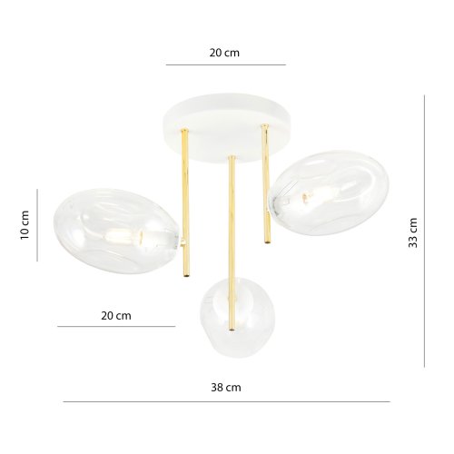 Люстра потолочная EMIBIG Argo 1276/3 White/Transparent