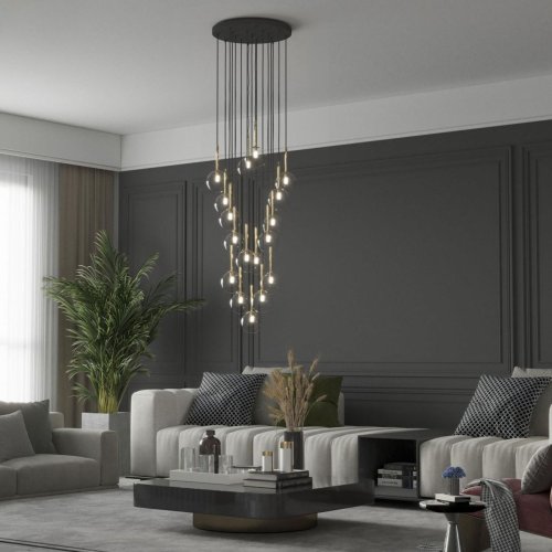Люстра подвес TK Lighting Nilos Black/Gold 5945