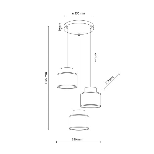 Люстра з абажурами TK Lighting Duo White Juta 2594