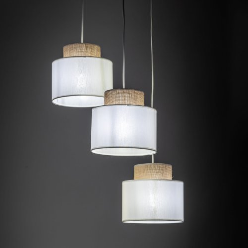 Люстра з абажурами TK Lighting Duo White Juta 2594