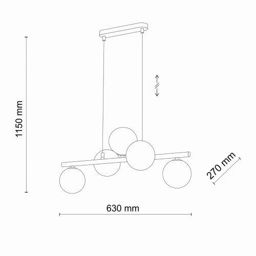 Люстра подвес TK Lighting Estera Black 6707