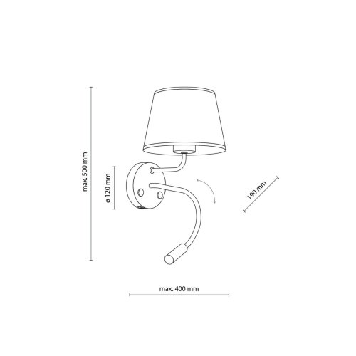 Бра TK Lighting Maja Black 10204 USB