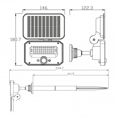 Светильник уличный консольный на солнечной батарее Horoz Electric LED SPARROW-16