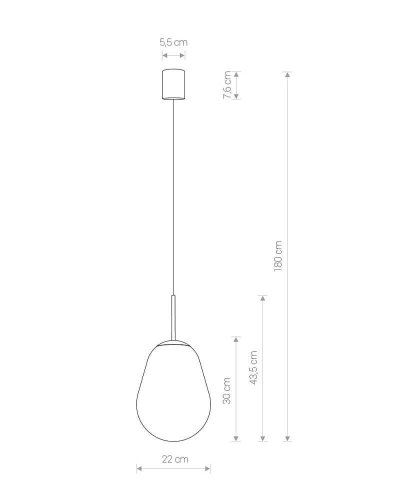 7800 Підвісний світильник Nowodvorski PEAR BLACK S PL