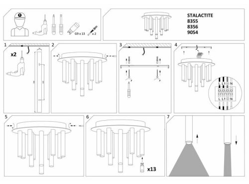 8355 Світильник Nowodvorski STALACTITE black xiii PL