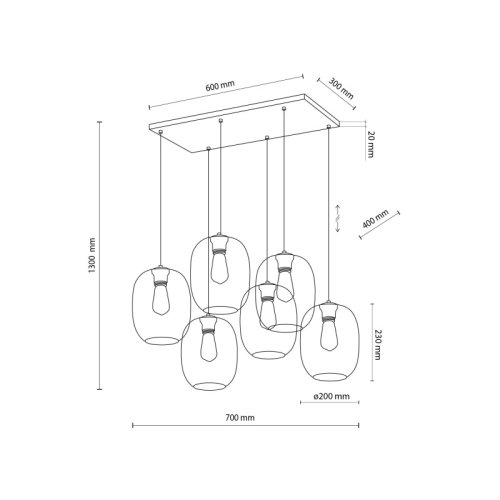 Люстра підвіс TK Lighting Elio Mix 5974