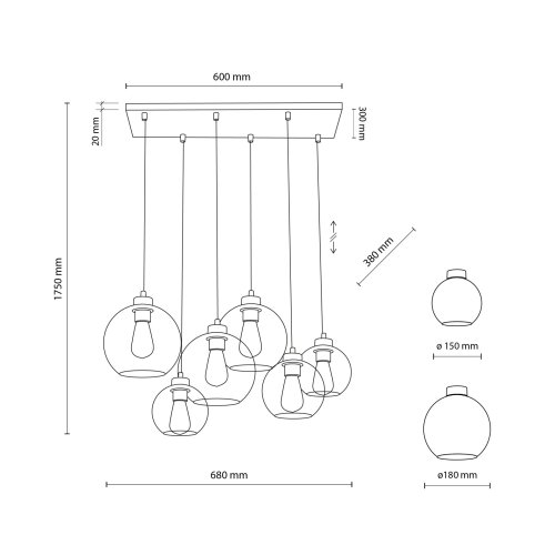 Люстра лофт TK Lighting CUBUS Graphite 2833 