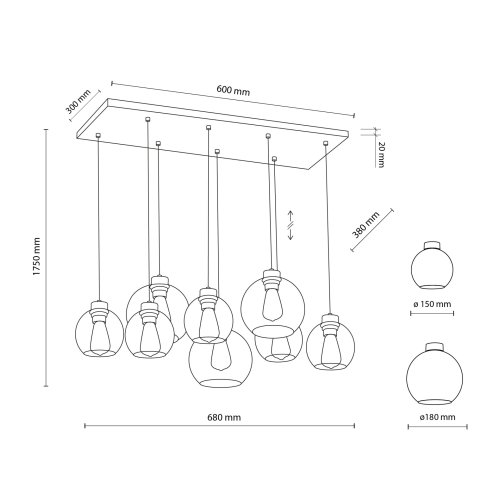 Люстра лофт TK Lighting CUBUS Graphite 4113 
