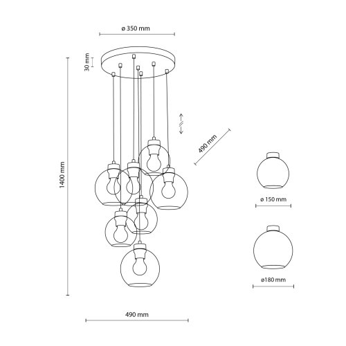 Люстра TK Lighting CUBUS GRAPHITE 10207
