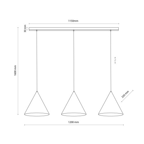 Люстра подвес TK Lighting CONO BLACK 10060

