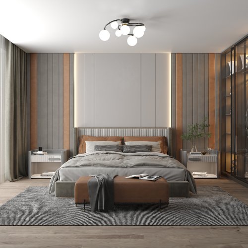 Люстра стельова SL 9400-7P BK+GD