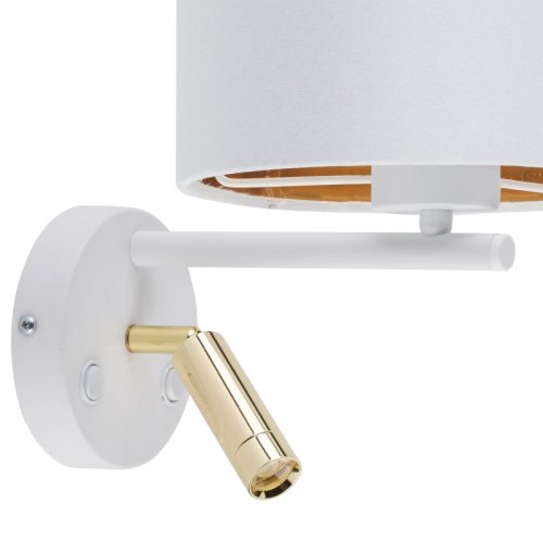 Бра з абажуром TK Lighting Hilton White/Gold 5361