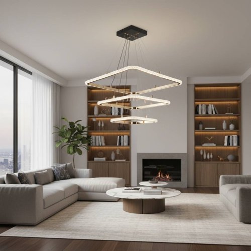 Люстра светодиодная Sirius 9709/3 BK+FG 156W LED с пультом+диммер