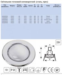 Крапковий світильник R-50S 