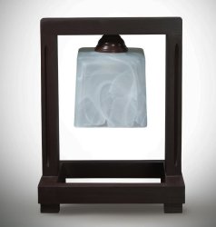 Настільна лампа дерев'яна із плафоном 00491 